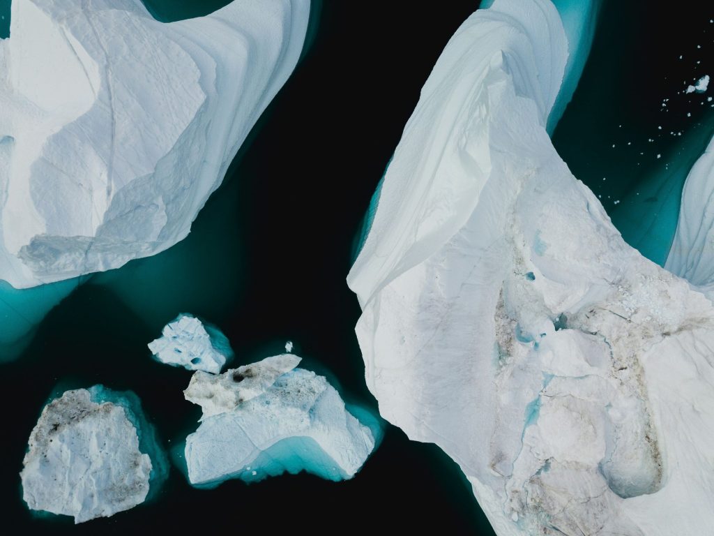 Icebergs from above as the UK is deploying AI to keep a watchful eye on Arctic security threats from hostile states amid growing geopolitical tensions.