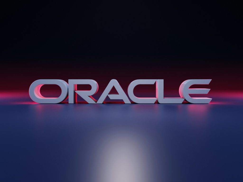Oracle logo as the company has expanded its partnership with NVIDIA to make enterprise AI services more available, powerful, and practical, with a series of announcements made during Oracle AI World.